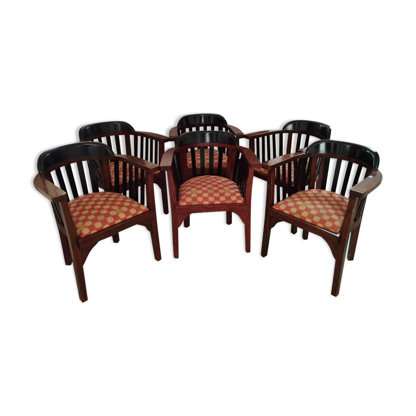 6 art nouveau armchairs