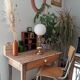 Vintage brass and opaline living room lamp