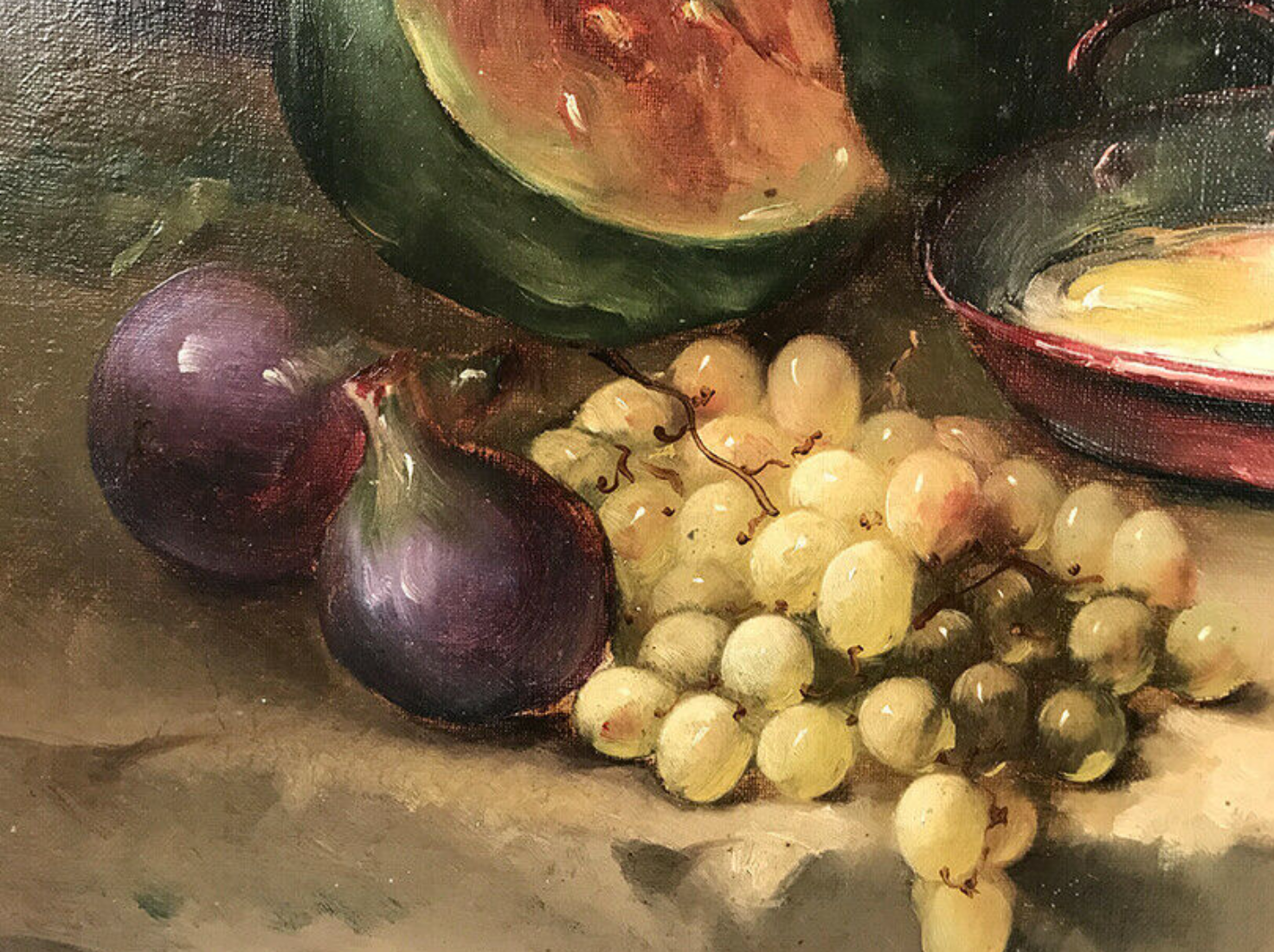 Oil on canvas, still life by Dubouchet