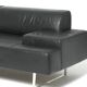 Quadra Poltrona Frau 3-seater black leather sofa