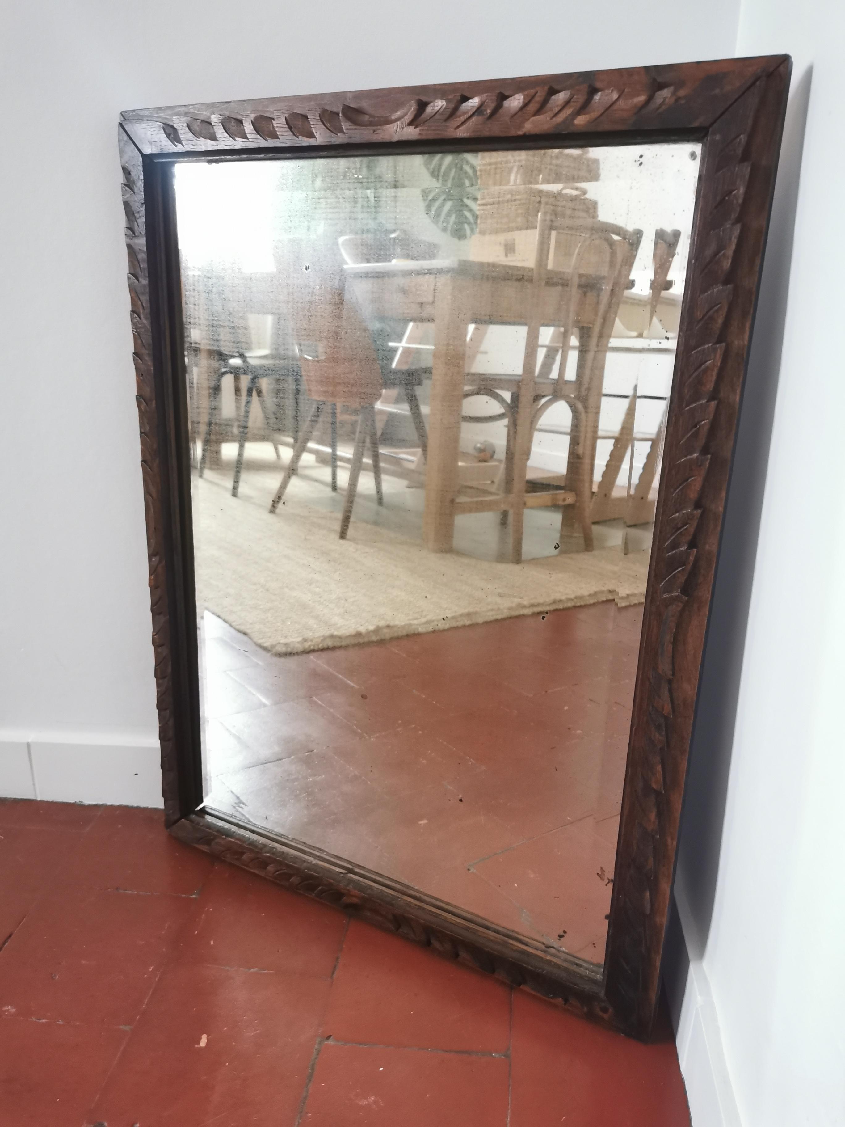 Wooden mirror 74 x 55 cm