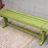Vintage wooden bench grass green garden bench 140 cm