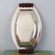 Silver plated metal hollow dish and mahogany handles