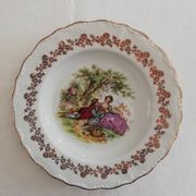 Lot vintage porcelain plates by Digoin Fragonard