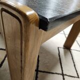 Table basse vintage 1970" bois ardoise
