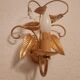 Shabby Wandlampe vergoldet Blattgold Kristallelemente Hollywood Regency 70s