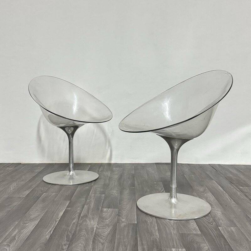 Space Age Eros Armchairs by Philippe Starck for Kartell, 1970s, Set of 2