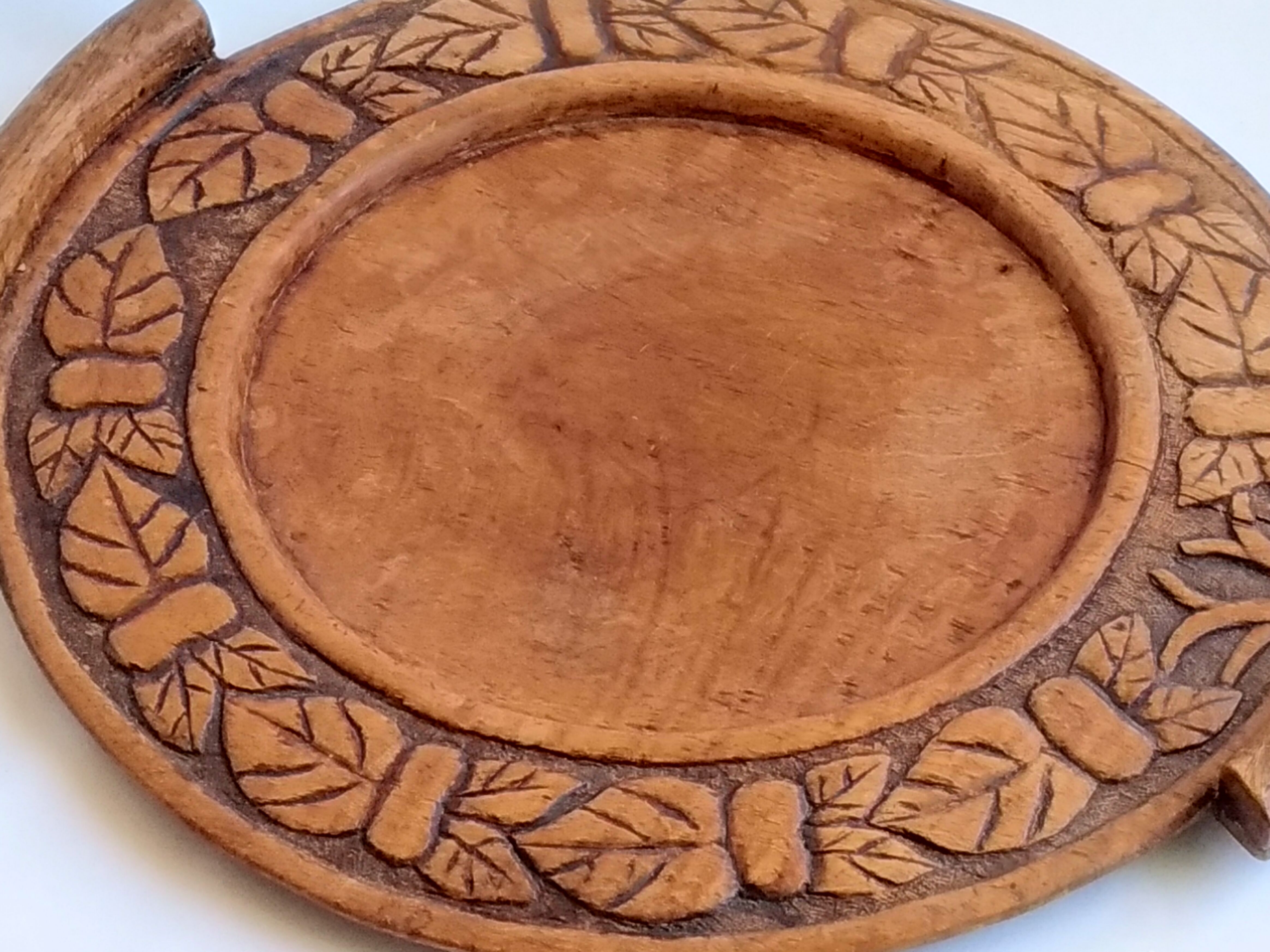 Carved wooden tray 40cm