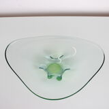Mid-century art glass big bowl by zelezno borske sklo, 1960's