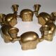Set of 6 Art-Deco Brass Elephant Candle Holders / Candle Stands