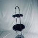 Art Deco Bauhaus style side table/pedestal table in wood and chrome-plated metal