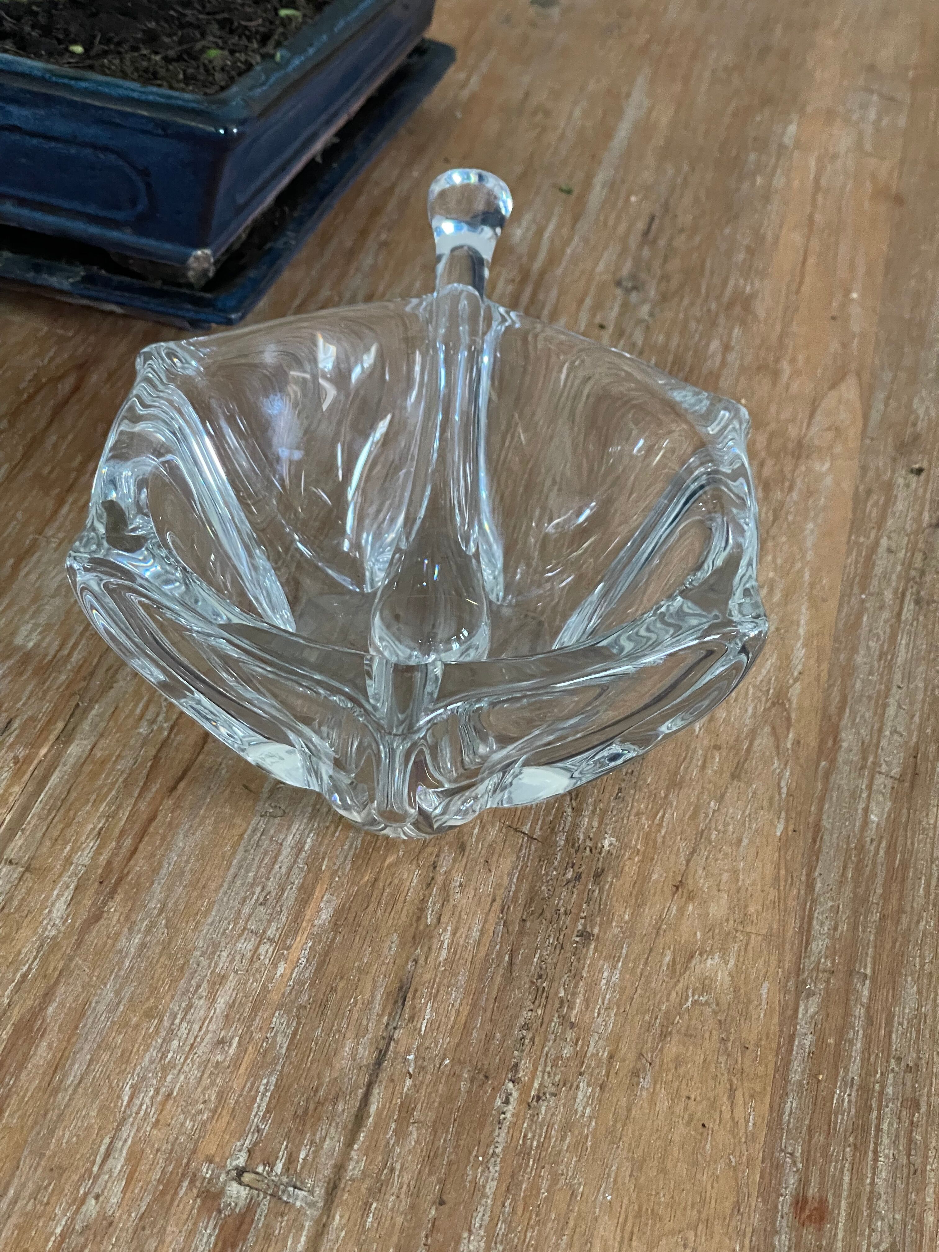Large Daum crystal mortar