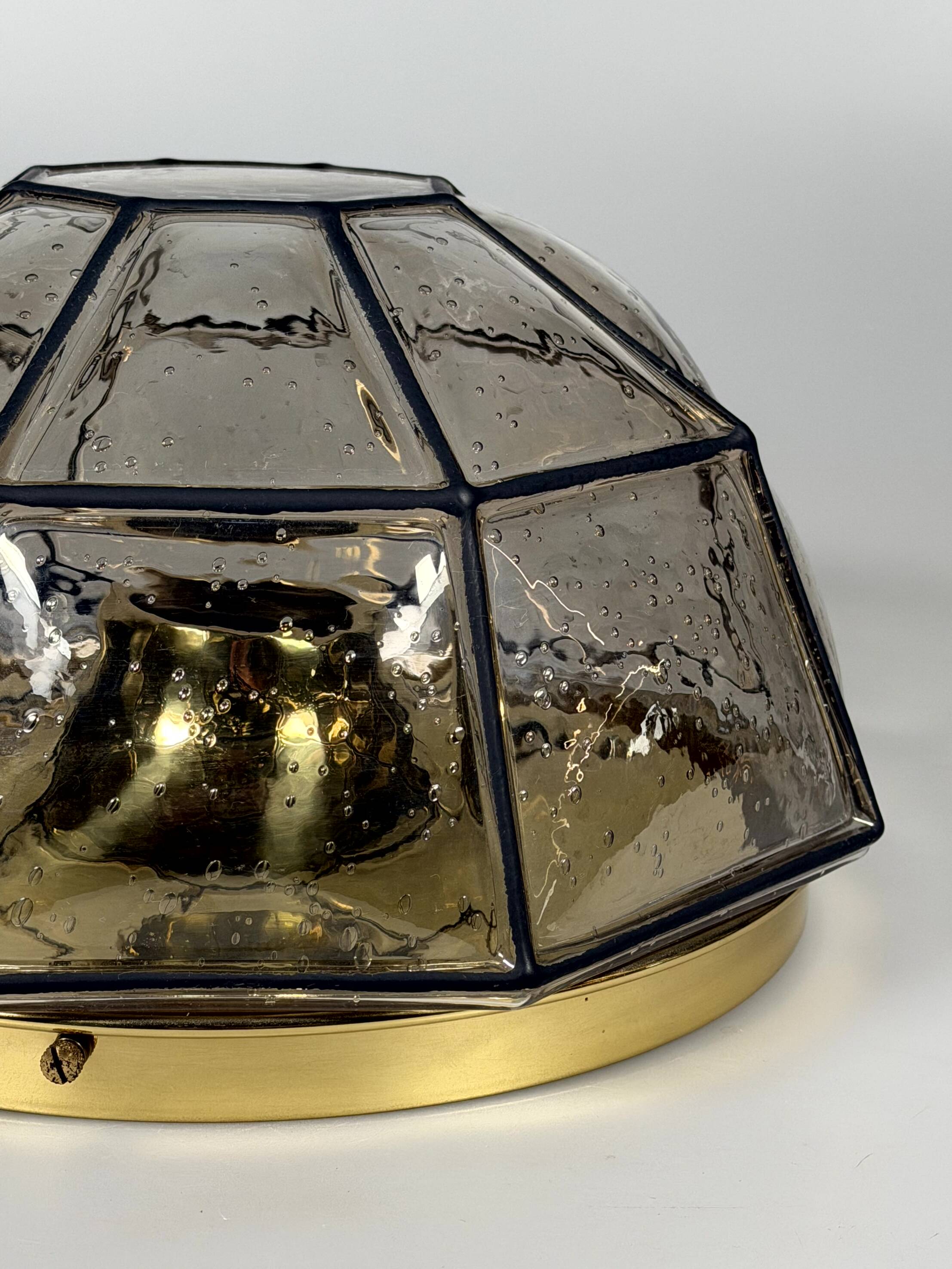 1960s 1970s Ceiling Lamp Flush Mount by Glashütte Limburg Germany