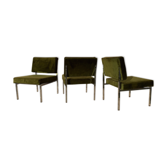 Trio of vintage armchairs 70