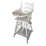 High chair bebe baumann vintage white wood