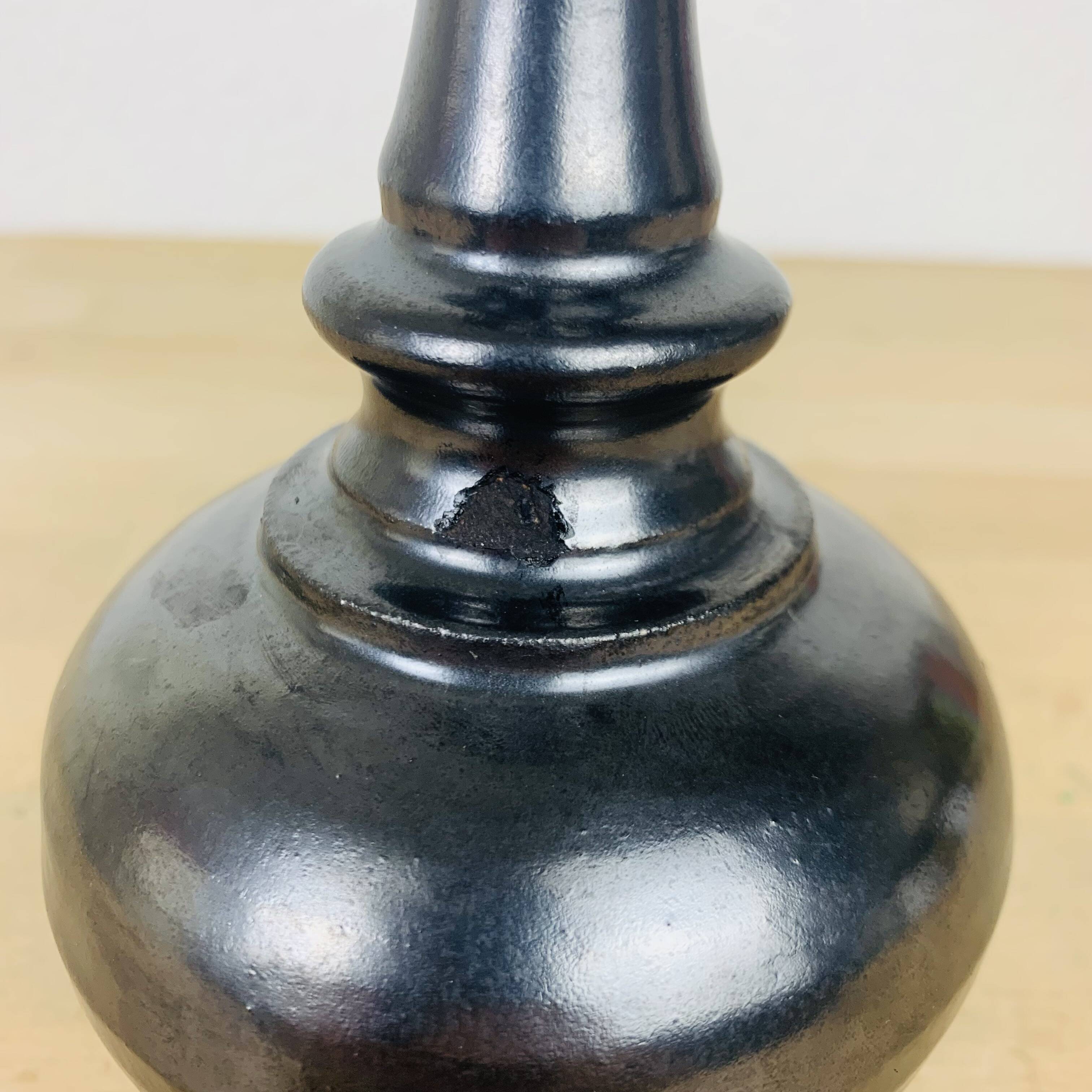 Jean Marais black ceramic vase