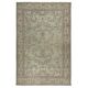 Vintage Handmade Soft Green Rug. One of a kind Floral Design Turkish Carpet