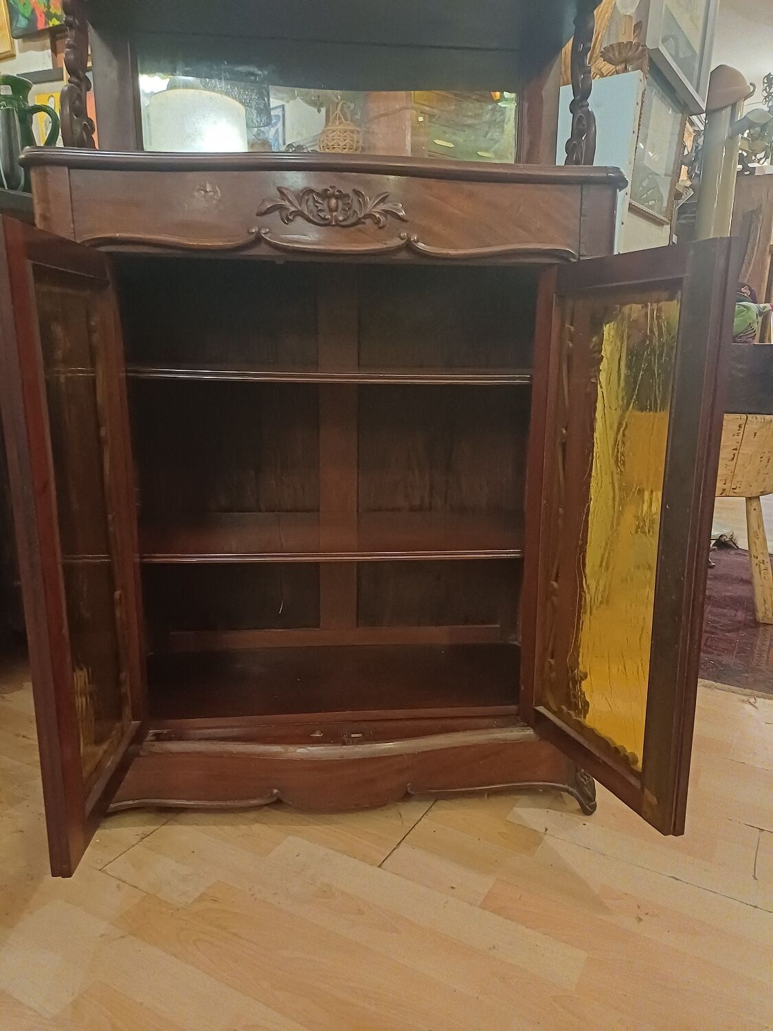 Small mahogany cabinet from the Napoleon III period, in its original 19th-century condition.