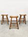 Brutalist vintage wooden curved bar stools