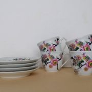 Bernardaud coffee service Limoges birds flowers