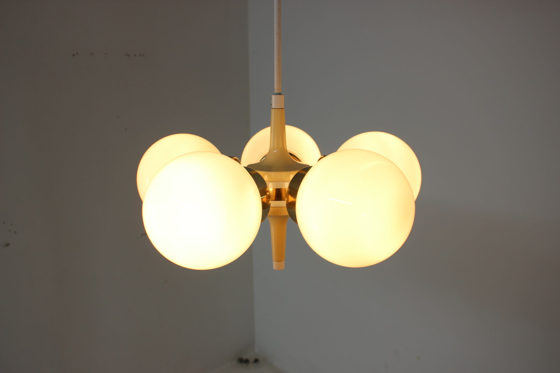 Space age chandelier sputnik by elektroinstala decin, 1970s