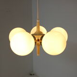 Space age chandelier sputnik by elektroinstala decin, 1970s