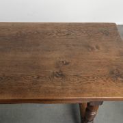 Large antique English oak farmhouse XXL dining table from the 19th century