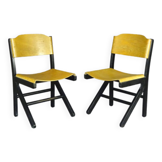 Set of 2 baumann koka chairs, circa 1990