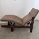 Old chaise longue wooden lounge chair Italian design from the 60s vintage
