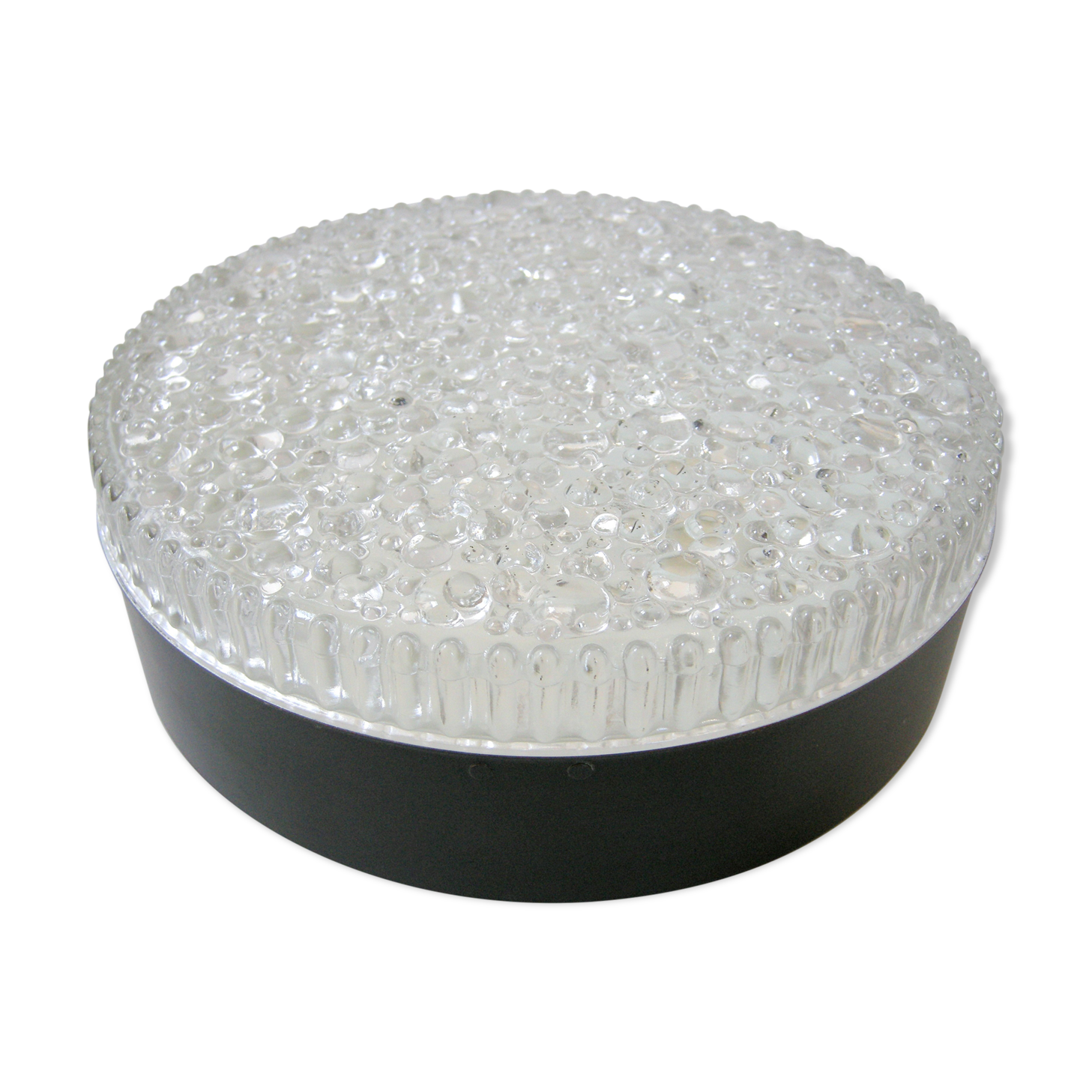 Ceiling lamp staff vintage 1960 glass & metal