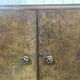 Small English Art Deco student wardrobe in walnut from the 1950s.