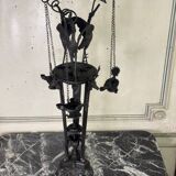 Tripod with herons, oil lamp holder, large object, bronze, Italy 19th century