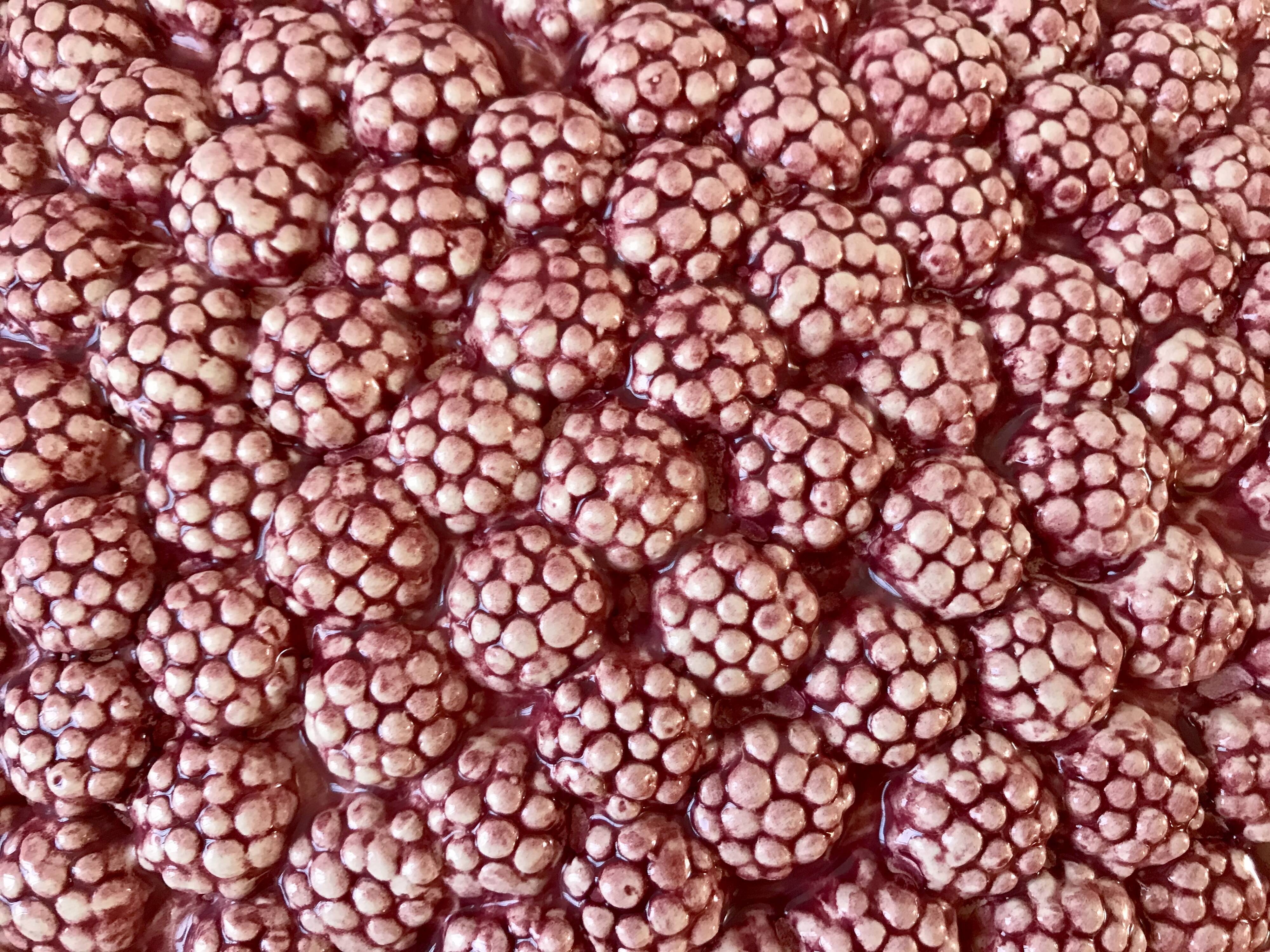 Vintage raspberry slurry pie dish 50s