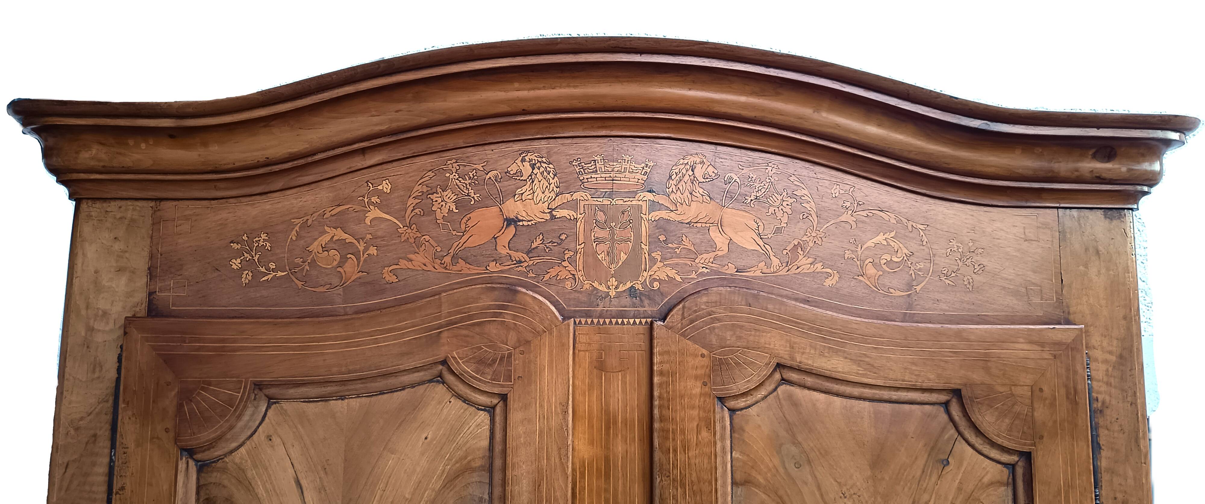 Louis XV marquetry wardrobe, 18th century period.