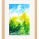 Original abstract painting – bright landscape – 15.5 x 24 cm