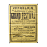 Affiche "Grand Festival de Musique" - Verdelais - Années 1930