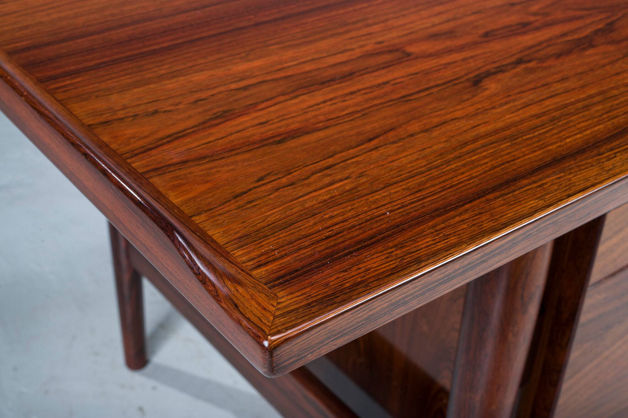 Executive Desk with Sideboard in Rosewood by Arne Vodder for Sibast Møbelfabrik, Denmark, 1950s