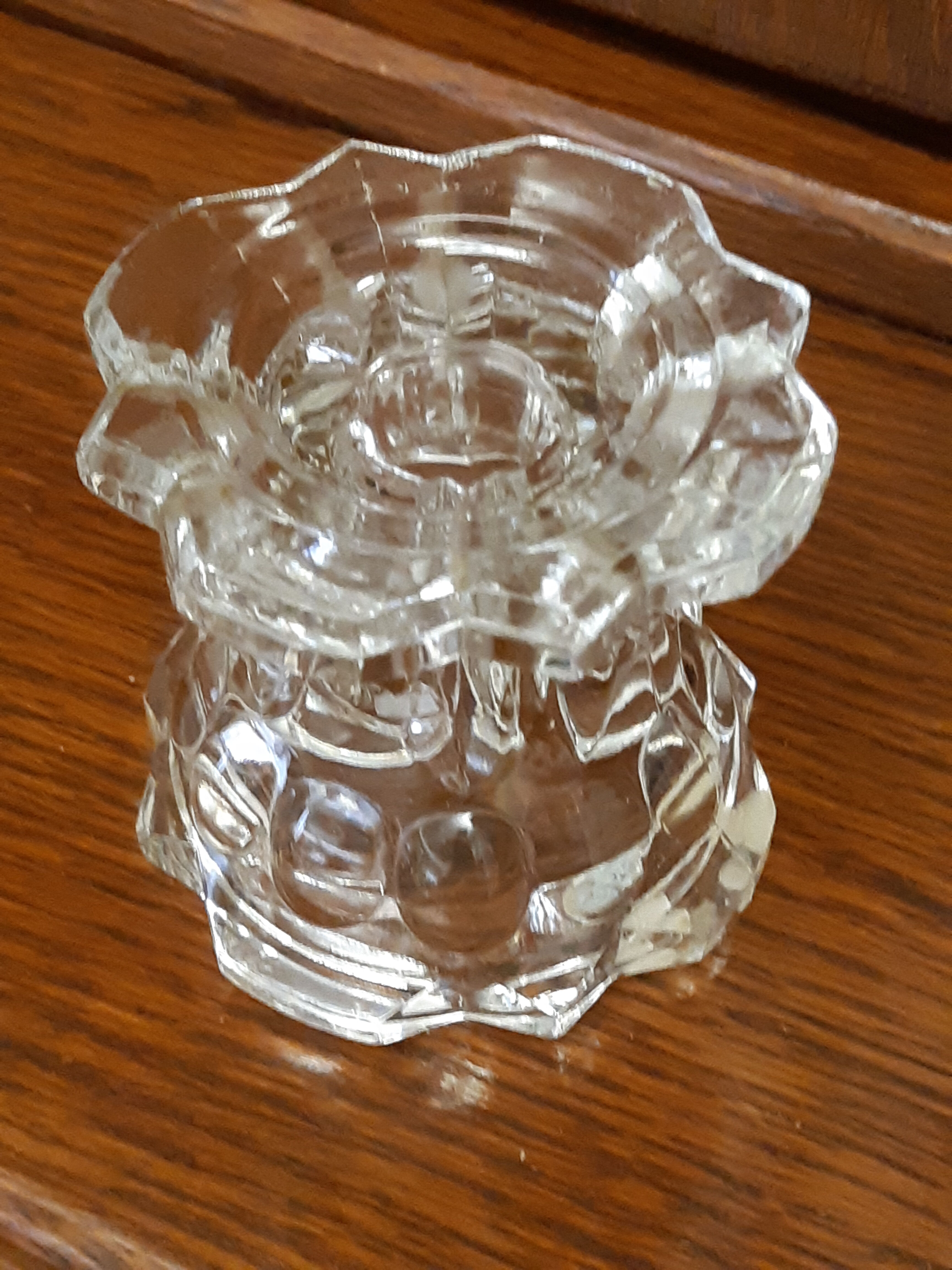 Reims crystal candle holder signed