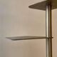 Vintage modernist side table, brushed chrome metal, France 1970