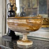 Deep onyx and bronze beaded bowl circa 1900