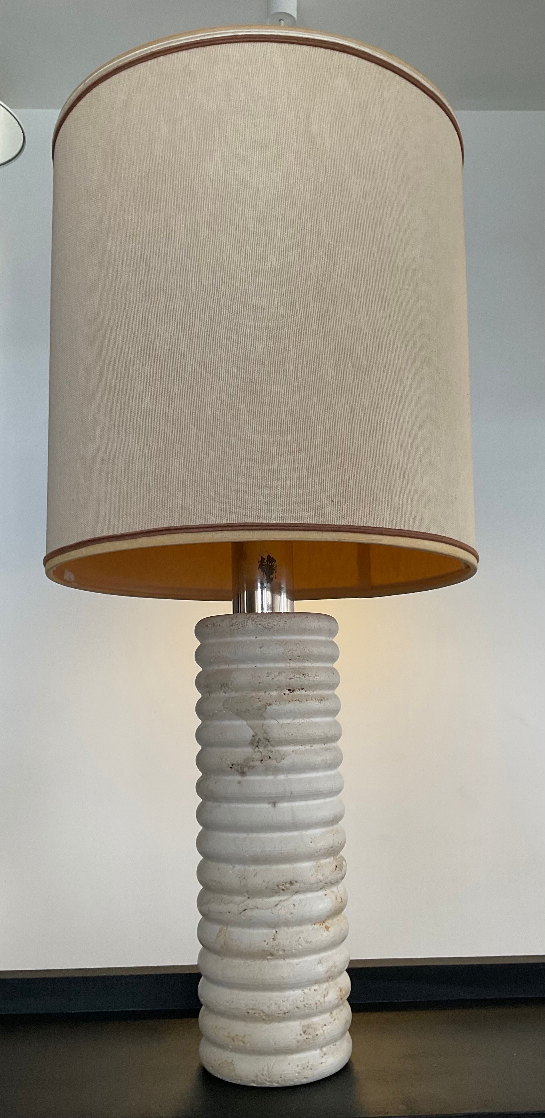 Travertine lamp from the 70s