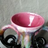 Pair of vintage vases in twisted ceramic