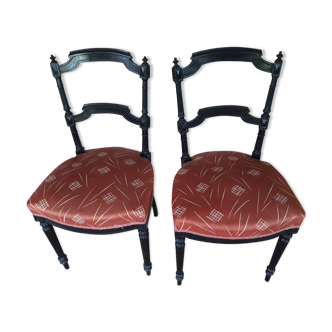 Antique chairs made of wood and fabric