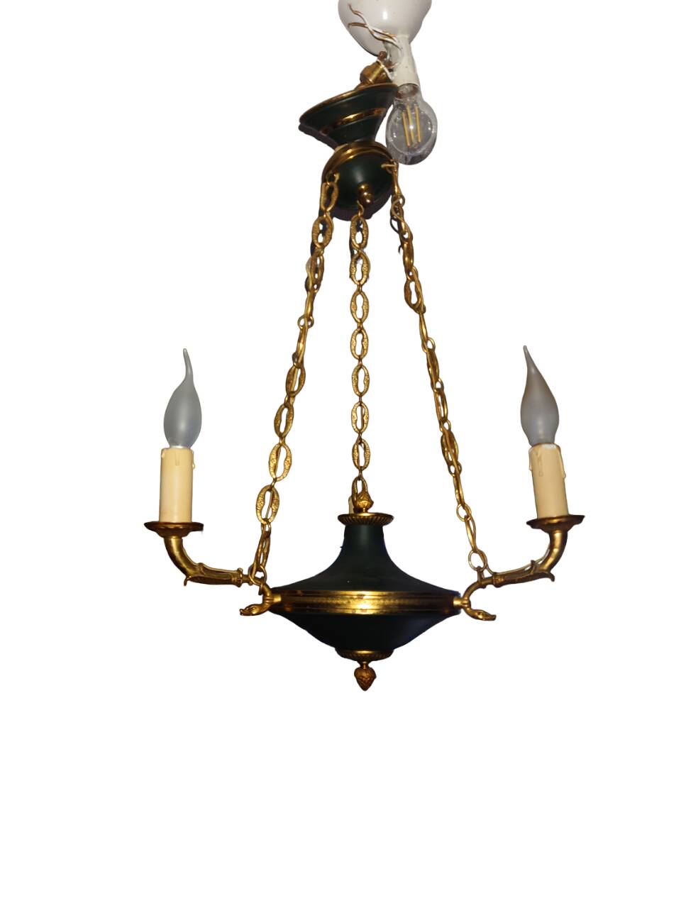 3-branched empire chandelier in bronze