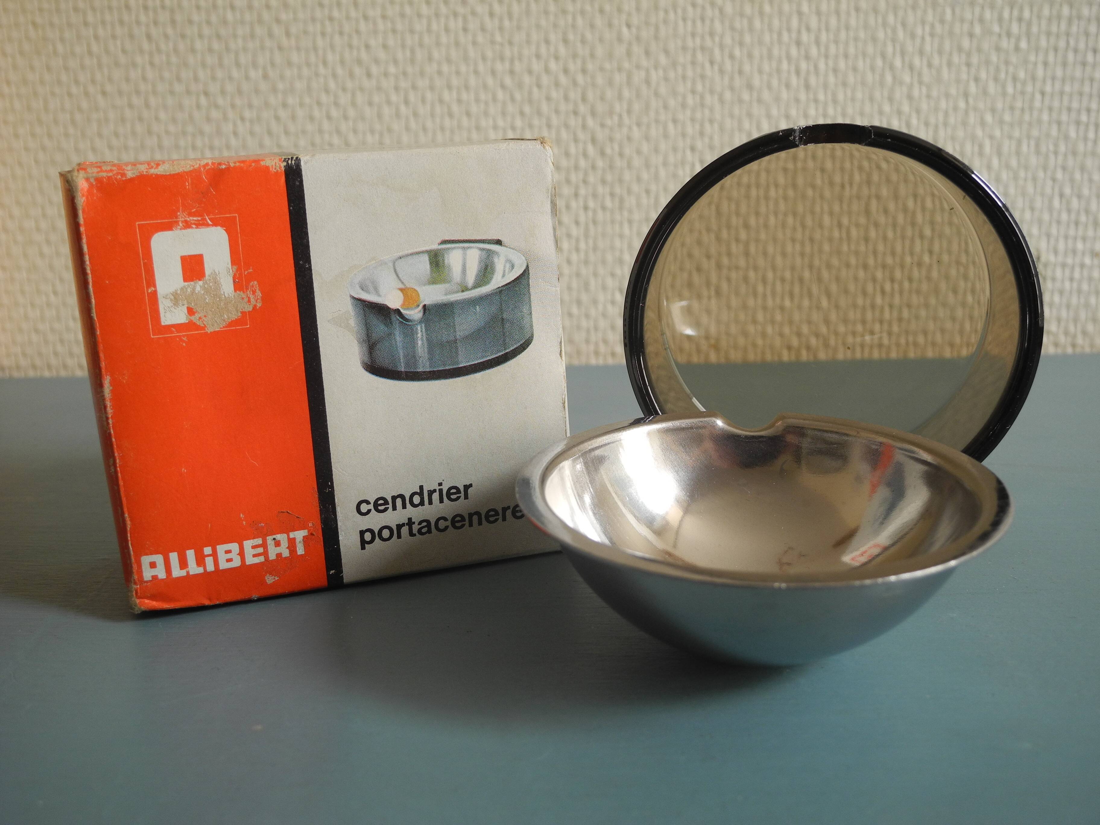 Old smoked brown ashtray Allibert vintage deco french ashtray 70s