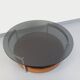 Vintage Italian round coffee table in rosewood, chrome metal, glass.