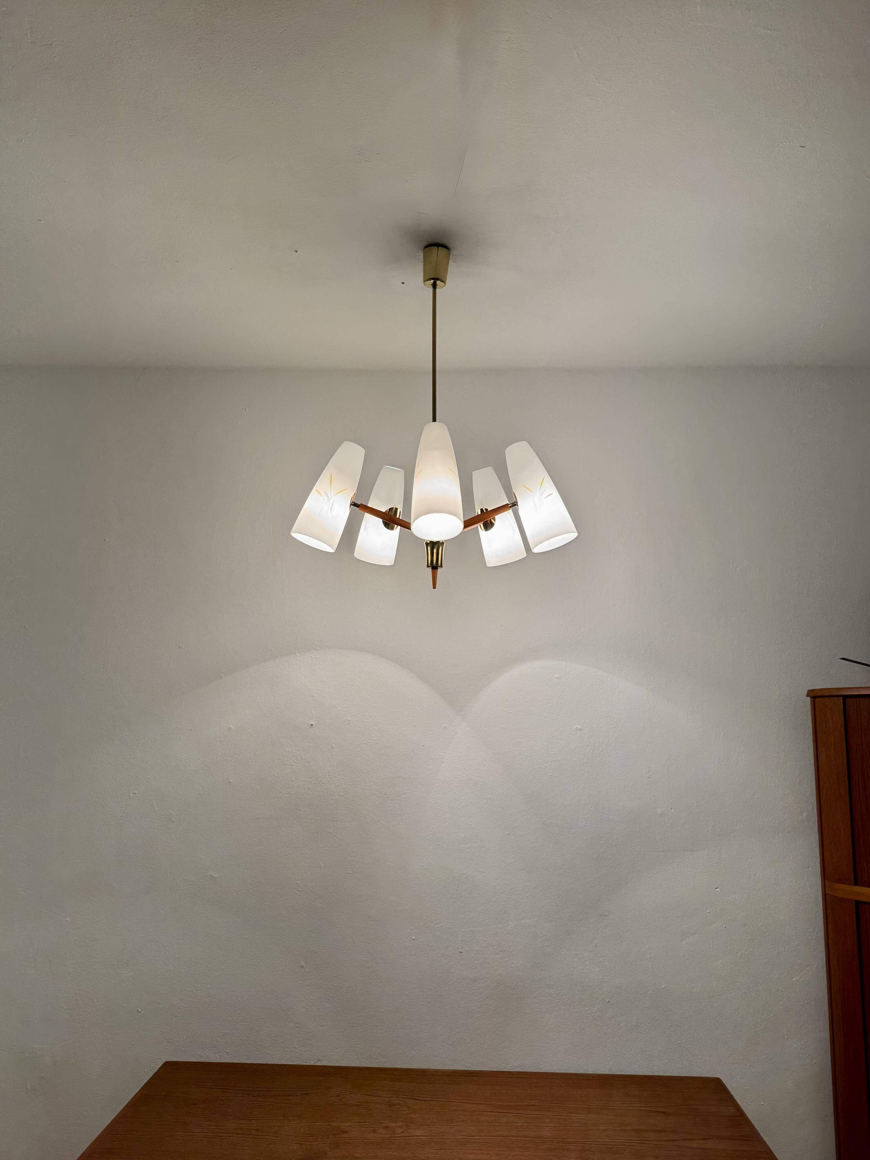 Austrian Brass Chandelier by Rupert Nikoll