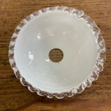 Paire de suspensions en verre blanc