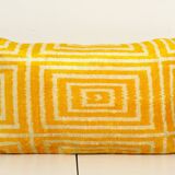Silk ikat velvet pillow
