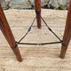 Set of 2 vintage high stools in cowhide and wood